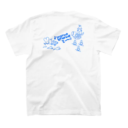 ねずみVS兵隊猫(青) Regular Fit T-Shirt
