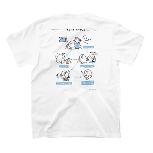 ネコハラルーティン表（うらプリント） Regular Fit T-Shirt