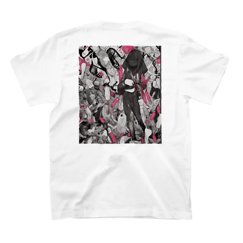 ⑭AI生成奇寄累々サブカルアニメーション「かあいぃ男の子」イラストバックプリントTシャツ Regular Fit T-Shirt