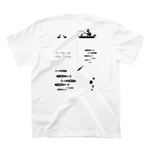 【両面】のんびりと釣りを楽しむ スタンダードTシャツ