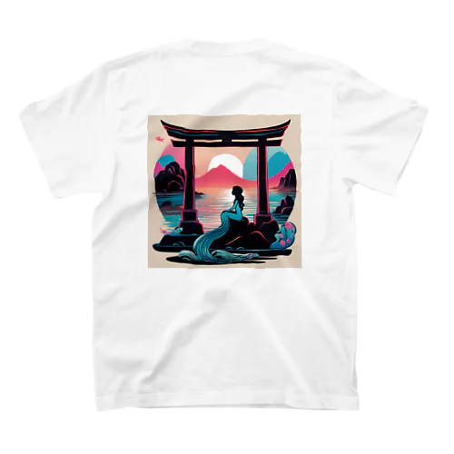 鳥居前にたたずむ人魚姫 Regular Fit T-Shirt