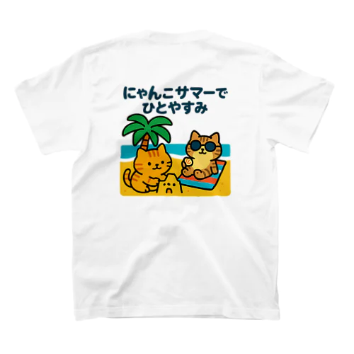 ゴロニャン夏休み！ヤシの木ビーチにゃんこ🌴 Regular Fit T-Shirt