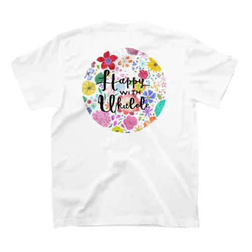 HAPPY WITH UKULELE背中 Regular Fit T-Shirt