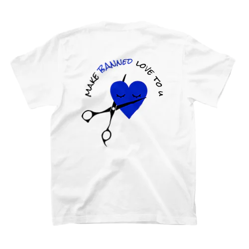 banned heart cut BLUE スタンダードTシャツ