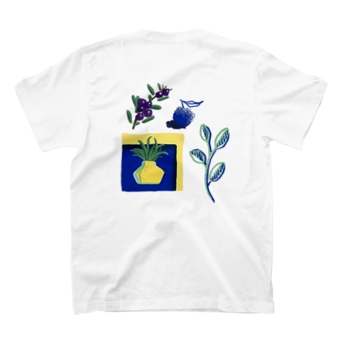 クレヨン風植物1　両面印刷 Regular Fit T-Shirt