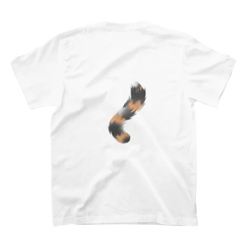 【両面】猫飼い主張しっぽ(長毛みけ) スタンダードTシャツ