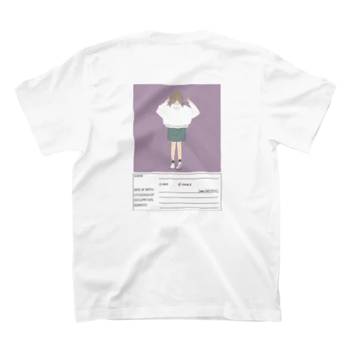 パスポート風女の子 スタンダードTシャツ