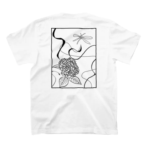 紫陽花と蜻蛉　黒字 スタンダードTシャツ