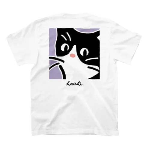 ハチワレ猫　ハチ BOXムラサキ スタンダードTシャツ
