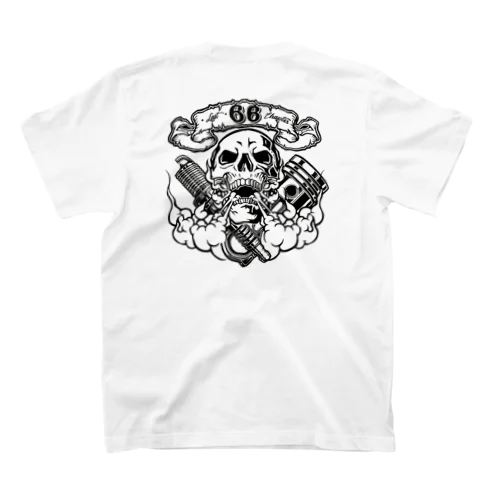 バイク【Skull 66】バックプリント Regular Fit T-Shirt