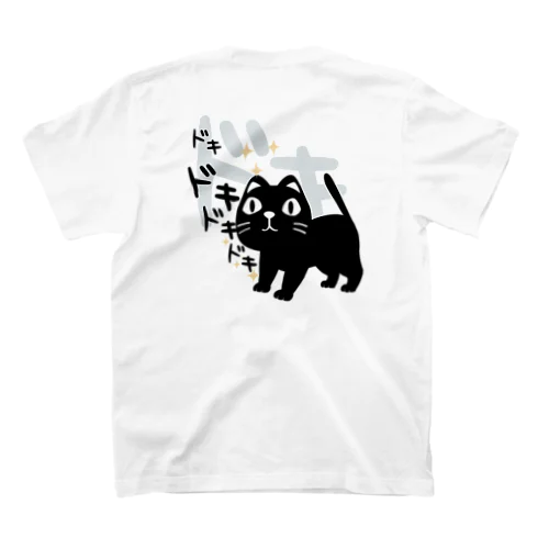 バックプリント ネコのろっぽはドキドキ Regular Fit T-Shirt