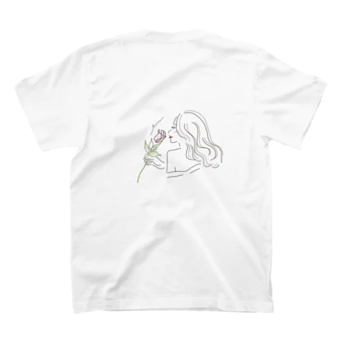 薔薇を香るガール🌹 티셔츠