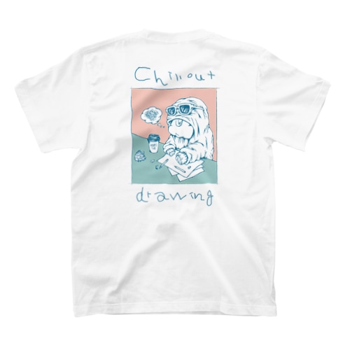 【ロゴ青色】chillout drawing Regular Fit T-Shirt
