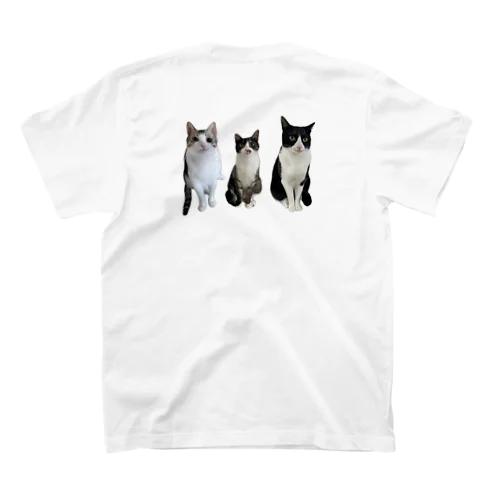 大豆3姉弟猫　バックプリント スタンダードTシャツ