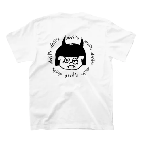 “ご機嫌ナナメ” デビルちゃん Black logo スタンダードTシャツ