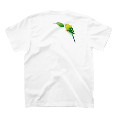 背中インコ 緑 ・ 影あり スタンダードTシャツ