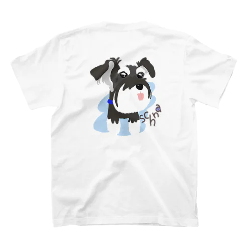 後ぶらしる笑うシュナ犬 スタンダードTシャツ