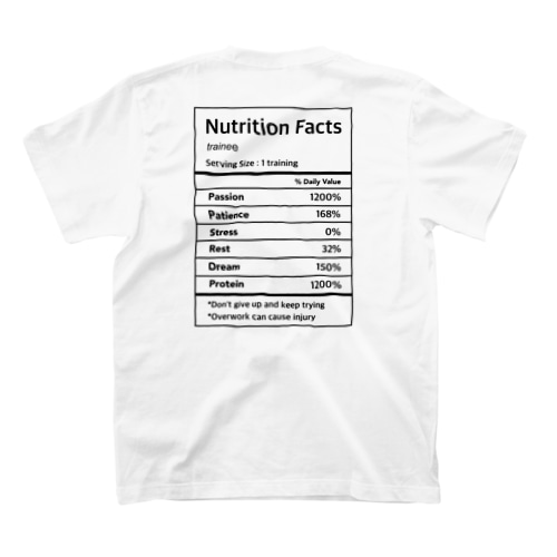 トレーニー栄養成分表（淡色） Regular Fit T-Shirt