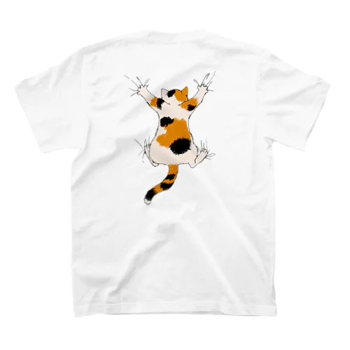 ひっつき三毛猫（背面プリントのみVer.） Regular Fit T-Shirt