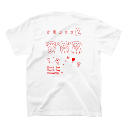 3monkey red スタンダードTシャツ