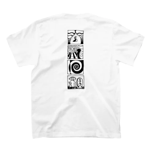 太陽の眼 文字絵SP(黒/縦長/両面) Regular Fit T-Shirt