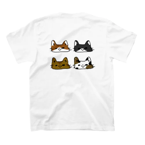 ねこねこ(ｳｼﾛ) Regular Fit T-Shirt