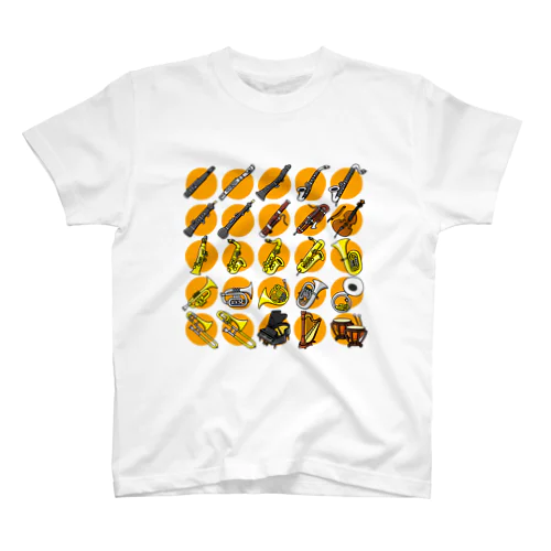 吹奏楽楽器（オレンジ） スタンダードTシャツ