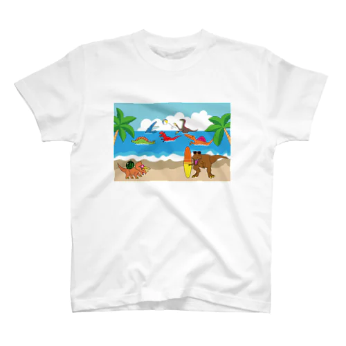 夏の恐竜バカンスTシャツ スタンダードTシャツ