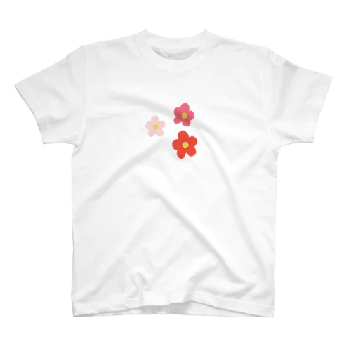 レトロな赤いお花 スタンダードTシャツ