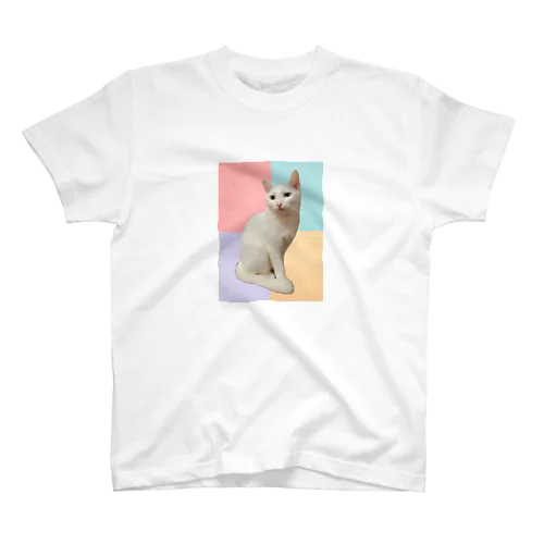 Pastel white cat スタンダードTシャツ