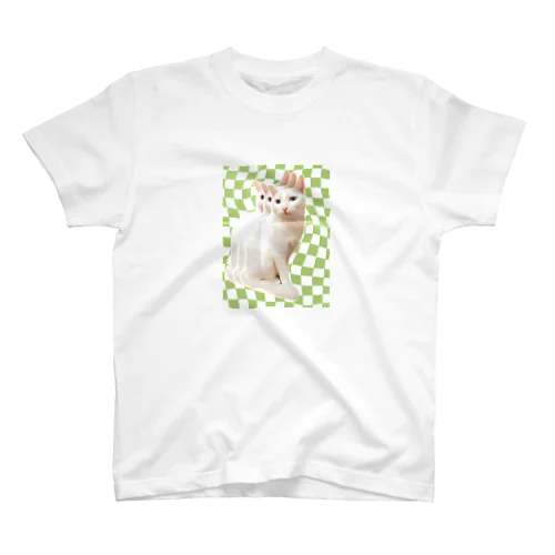 retrogreenback white cat スタンダードTシャツ