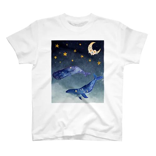 夜を泳ぐクジラ スタンダードTシャツ