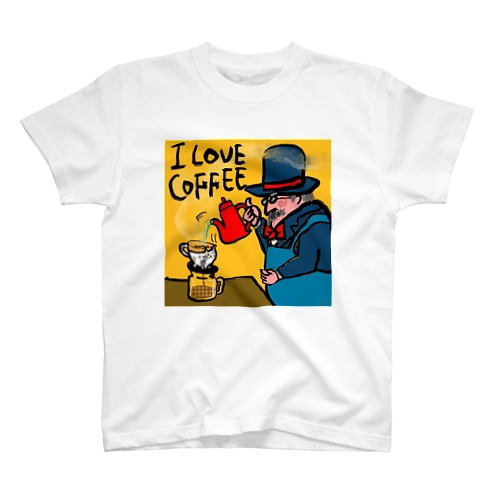 I LOVE COFFEE 『ドリップにゃん』 Regular Fit T-Shirt