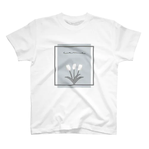 baby gray blue × white flower*** スタンダードTシャツ