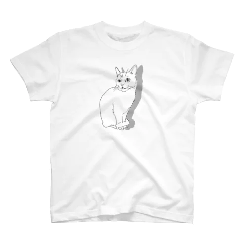 リアルにゃんこ(白猫) スタンダードTシャツ