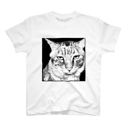 じとっとした目で見つめる猫　不透明 スタンダードTシャツ