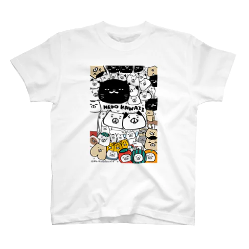 猫ぎゅうぎゅう Regular Fit T-Shirt