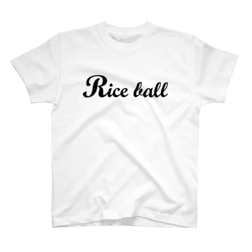 「Riceball」黒ロゴスタンダードTシャツ Regular Fit T-Shirt