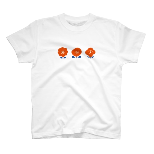 3つのお花( あか ) Regular Fit T-Shirt