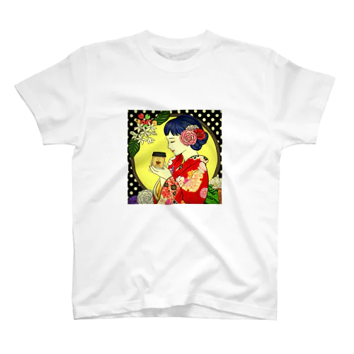 FUTOMAYU 珈琲と女の子　レトロ Regular Fit T-Shirt