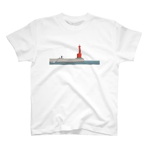 赤灯台と釣り人 Regular Fit T-Shirt