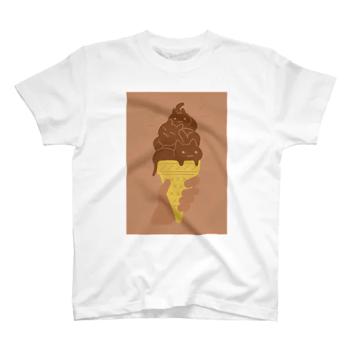 Ice Cat Chocolate Regular Fit T-Shirt