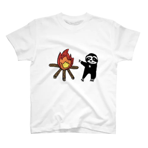 ナマケモノ×焚き火 スタンダードTシャツ