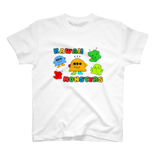 Kawaii Monsters | カラフルポップロゴ ver. Regular Fit T-Shirt