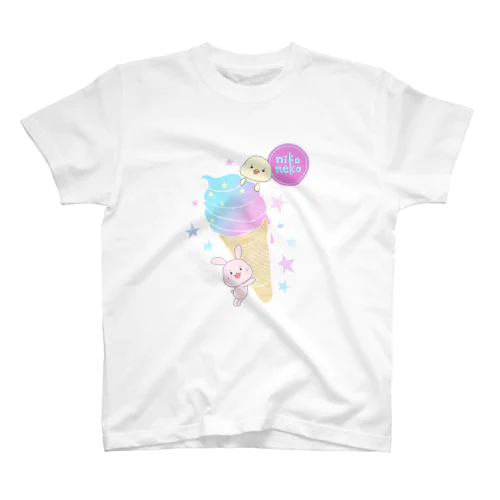 カラフルソフトクリームとふわふわアニマル Regular Fit T-Shirt