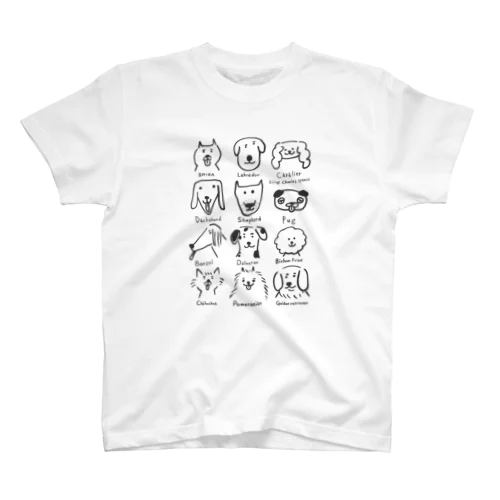 うろ覚えワンちゃん(線濃いめ) スタンダードTシャツ