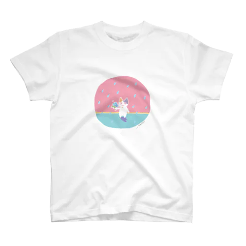 紫陽花と猫 Regular Fit T-Shirt