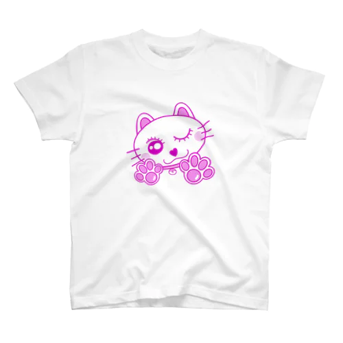 ピンク/ネコ/肉球 スタンダードTシャツ