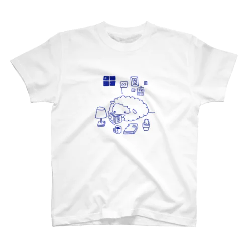 まよなか読書ヒツジ(あかるい) スタンダードTシャツ