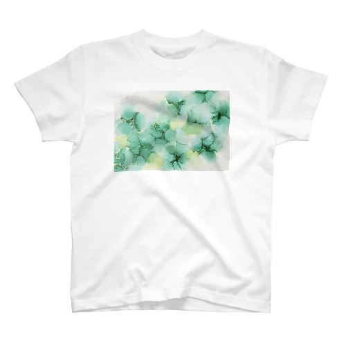 インクアート 緑の花 スタンダードTシャツ